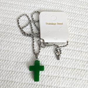 Jade Cross Necklace